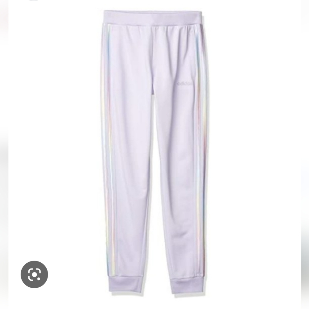 adidas Iridescent Stripe Lavender Purple Jogger Sweatpants XL 16 lightly used